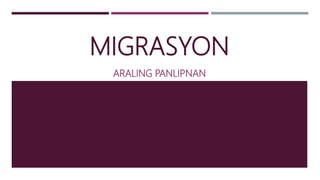 MIGRASYON
ARALING PANLIPNAN
 