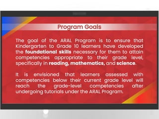ACADEMIC RECOVERY AND ACCESSIBLE LEARNING (ARAL) PROGRAM ORIENTATION | PPTX