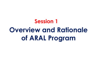 ACADEMIC RECOVERY AND ACCESSIBLE LEARNING (ARAL) PROGRAM ORIENTATION | PPTX