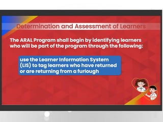 ACADEMIC RECOVERY AND ACCESSIBLE LEARNING (ARAL) PROGRAM ORIENTATION | PPTX
