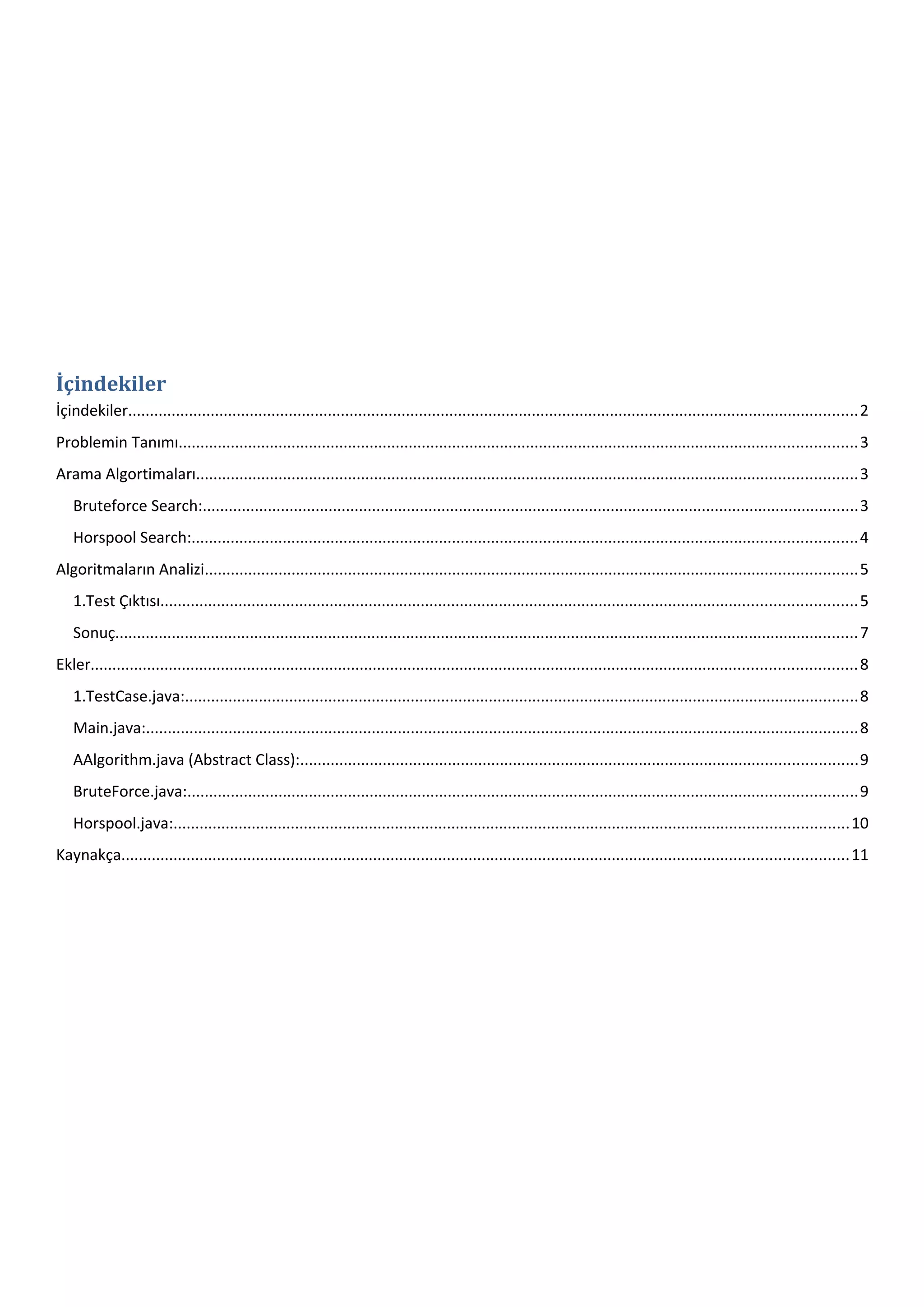 BruteForce ve Horspool Algoritmalarının Karşılaştırılmalı Analizi | PDF