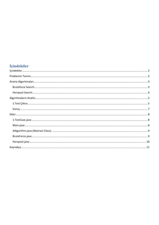 BruteForce ve Horspool Algoritmalarının Karşılaştırılmalı Analizi | PDF