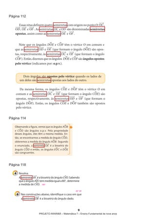 página 112




página 114




página 118




                                            9
             projeto araribá – Matemática 7 – ensino Fundamental de nove anos
 