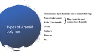 Types of Aramid
polymer:
 