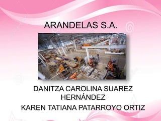 ARANDELAS S.A.
DANITZA CAROLINA SUAREZ
HERNÁNDEZ
KAREN TATIANA PATARROYO ORTIZ
 