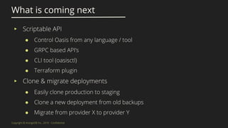 What is coming next
▸
●
●
●
●
▸
●
●
●
 