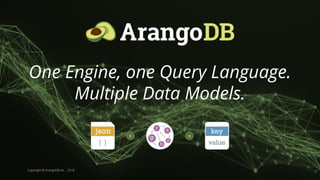 Copyright © ArangoDB Inc. , 2018
One Engine, one Query Language.
Multiple Data Models.
 