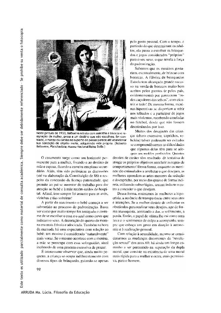 Filosofia Da Educação Maria Lucia De Arruda Aranha 2006