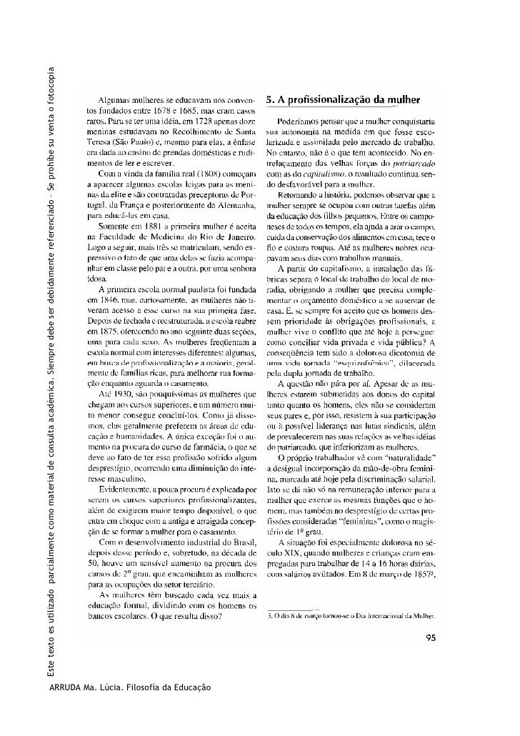 Filosofia Da Educação Maria Lucia De Arruda Aranha 2006