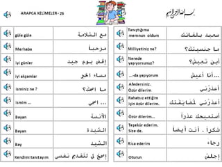 Arapca kelimeler 26 40 slayt pps