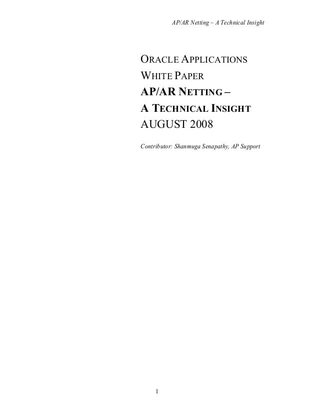 A technical insight into oracle ap ar