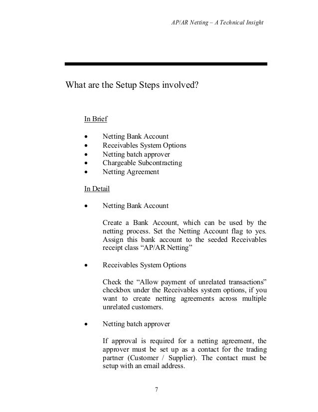 ar ap netting document ar ap