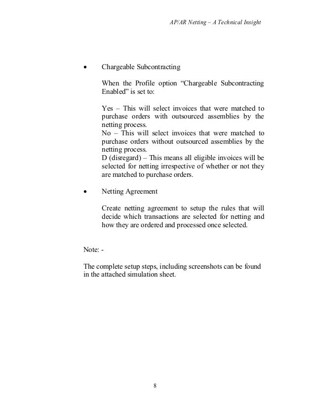 ar ap netting document ar ap