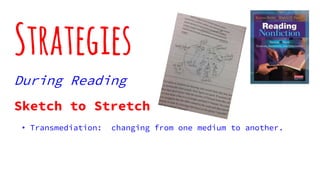 Strategies
During Reading
Sketch to Stretch
• Transmediation: changing from one medium to another.
 