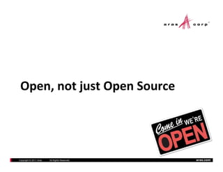 Open,notjustOpenSource




Copyright © 2011 Aras   All Rights Reserved.   aras.com
 
