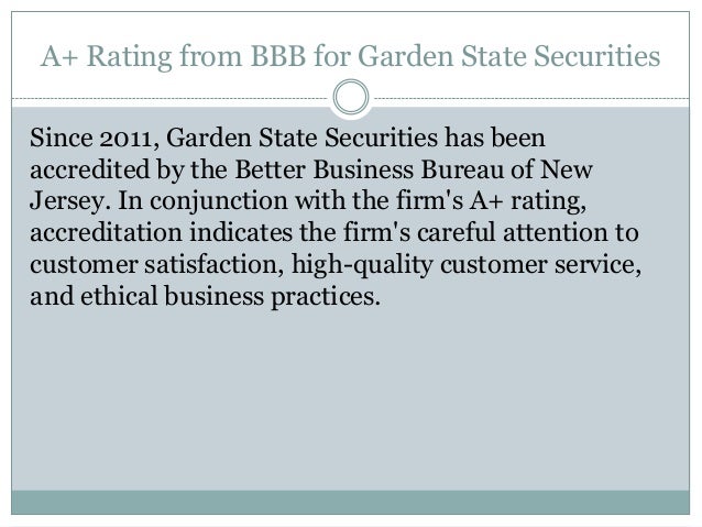 A Rating From Bbb For Garden State Securities