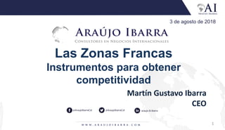 3 de agosto de 2018
Las Zonas Francas
Instrumentos para obtener
competitividad
1
Martín Gustavo Ibarra
CEO
 