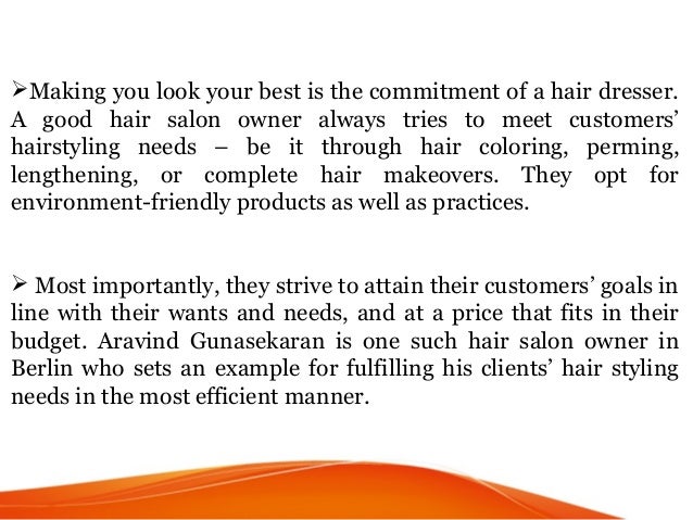 Aravind Gunasekaran Is The Owner Of A Well Established Hair Salon In