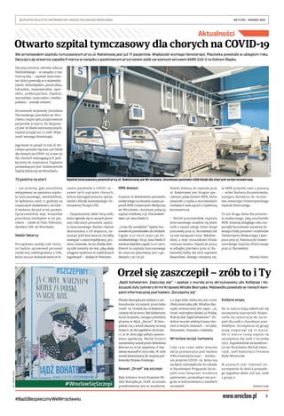 3
BEZPŁATNY BIULETYN INFORMACYJNY URZĘDU MIEJSKIEGO WROCŁAWIA	 NR 9 (29) – MARZEC 2021
#BądźBezpiecznyWeWrocławiu
Aktualno...