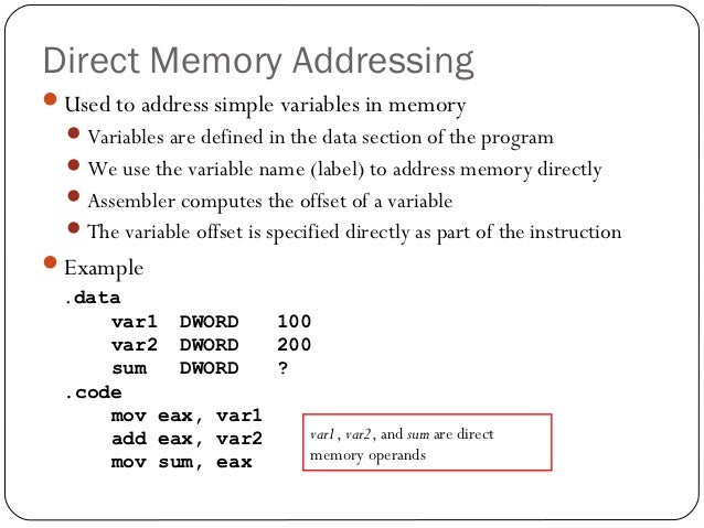 arrays and addressing modes