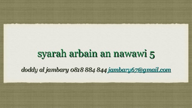 Hadits Arbain Nawawi 1 5 Hadits Arbain Nawawi 5