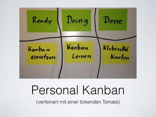 Personal Kanban
(verfeinert mit einer tickenden Tomate)
 