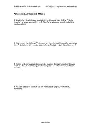 Arbeitspapier Website