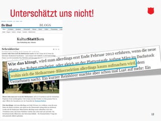 Unterschätzt uns nicht!
Einführungskurs Führungskräfte 2011 13
 