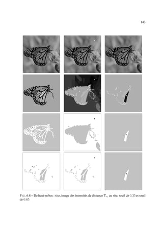 143




F IG . 6.8 – De haut en bas : site, image des intensités de distance Υc1 au site, seuil de 0.35 et seuil
de 0.65
 