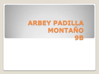 ARBEY PADILLA
    MONTAÑO
           9B
 