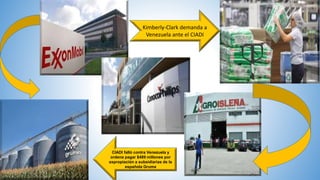 Kimberly-Clark demanda a
Venezuela ante el CIADI
CIADI falló contra Venezuela y
ordena pagar $489 millones por
expropiación a subsidiarias de la
española Gruma
 