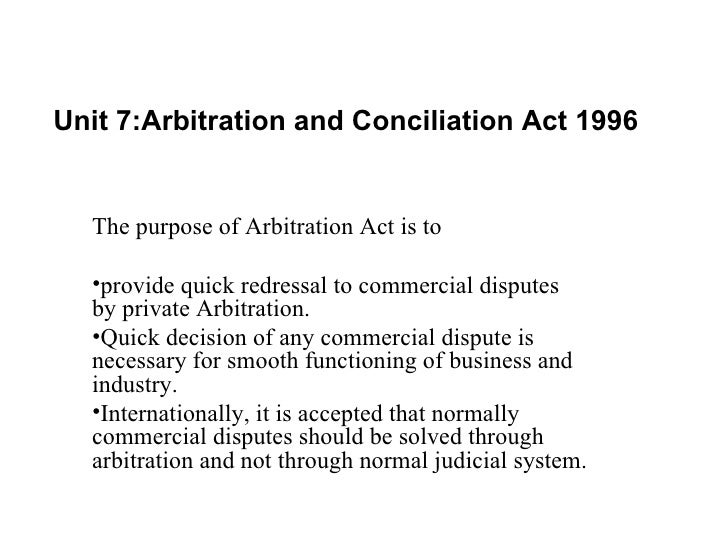 Arbitration act unit7