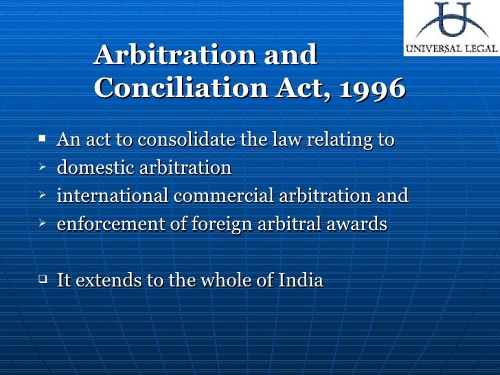 Arbitration And Conciliation - 