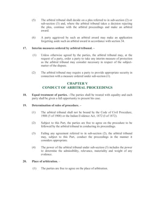 Arbitration and conciliation act | PDF