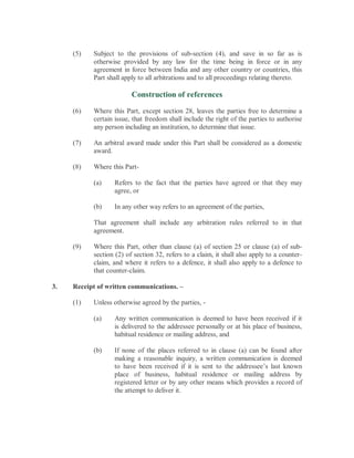Arbitration and conciliation act | PDF