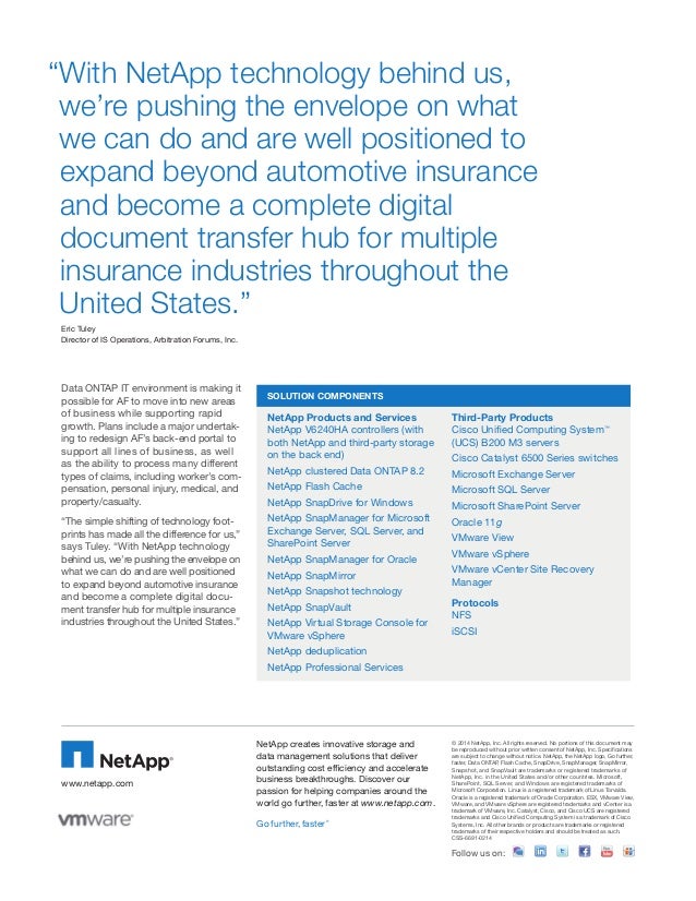 Arbitration Forums Expands Business With Private Cloud On NetApp And
