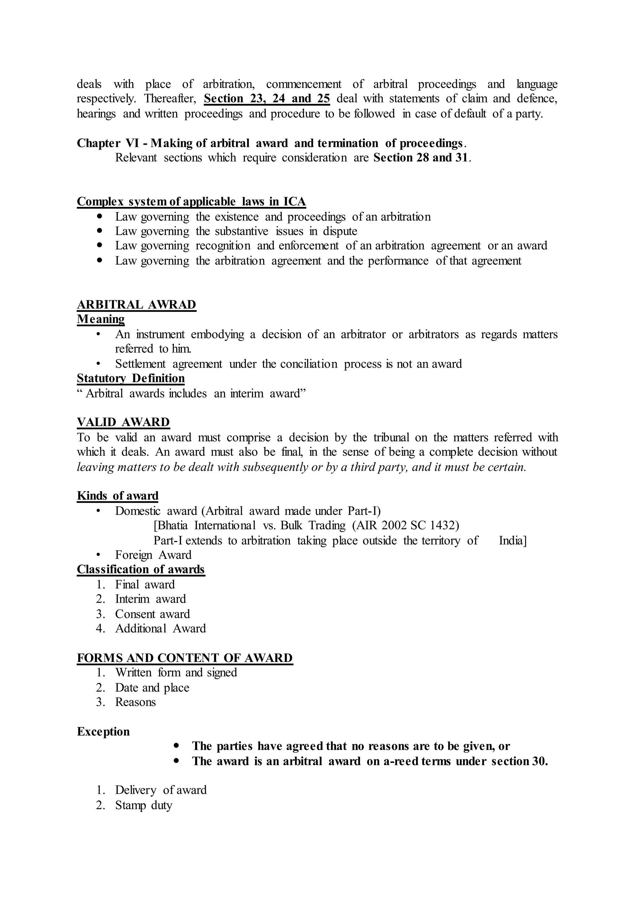 Arbitration notes | DOCX