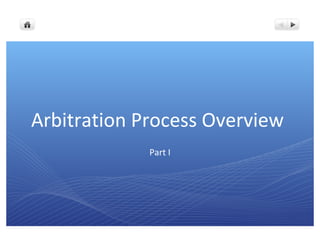 Arbitration Process Overview
Part I
 