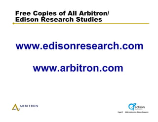 Arbitron Infinite Dial 2009