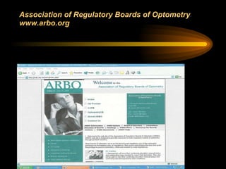 Association of Regulatory Boards of Optometry  www.arbo.org 
