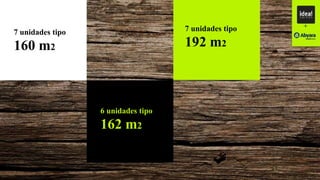 7 unidades tipo
160 m2
6 unidades tipo
162 m2
7 unidades tipo
192 m2
+
 