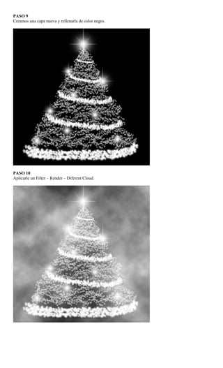 PASO 9
Creamos una capa nueva y rellenarla de color negro.
PASO 10
Aplicarle un Filter – Render – Diferent Cloud.
 