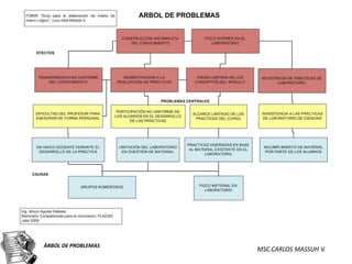 ÁRBOL DE PROBLEMAS
                     MSC.CARLOS MASSUH V.
 