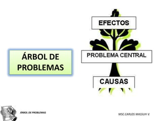 ÁRBOL DE
PROBLEMAS



ÁRBOL DE PROBLEMAS
                     MSC.CARLOS MASSUH V.
 