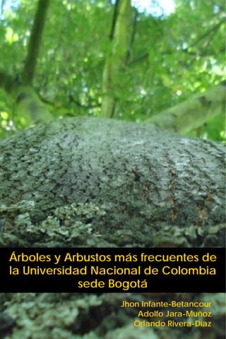 Árboles y Arbustos más frecuentes de 
la Universidad Nacional de Colombia 
sede Bogotá 
Jhon Infante-Betancour 
Adolfo Jara-Muñoz 
Orlando Rivera-Díaz 
 