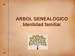 ARBOL GENEALOGICO
Identidad familiar
 