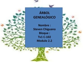 ÁRBOL
GENEALÓGICO
Nombre :
Steven Chiguano
Bloque :
Tv1 C-102
Modulo 2.2
 