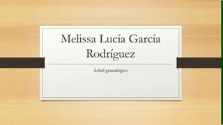 Melissa Lucía García
Rodríguez
Árbol genealógico
 