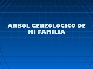ARBOL GENEOLOGICO DE
MI FAMILIA

 