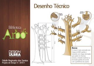 Desenho Técnico
                                                          Encaixe
                                                         Peça A
                                   Encaixe
                                    Peça B




         18 cm




                          200 cm
                 135 cm
         4 cm
                                             Materiais
                                             O móvel é todo construído com
                                             chapas de MDF padrão e
                                             revestido com chapas laminadas
                                             que podem ter diversas
                                             texturas, imitando madeiras ou
                                             formando padrões de acordo
                                             com a preferência do usuário.
 75 cm
 